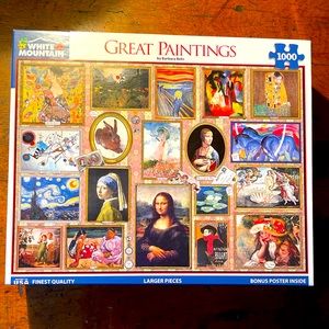 “GREAT PAINTINGS” 1,000 PIECE PUZZLE FROM WHITE MOUNTAIN PUZZLES MINT & COMPLETE